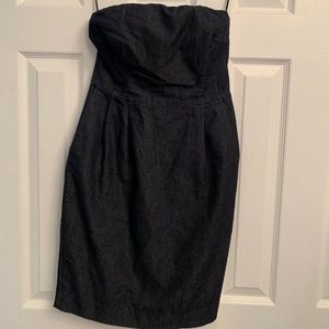 Denim Strapless Dress with Pockets! Express Size 2